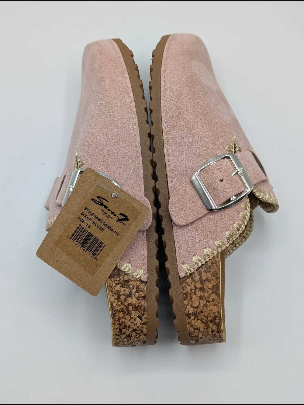 Seven7 Blush Pink Suede Slip-On Clog with Adjustable Buckle Girl's 13
